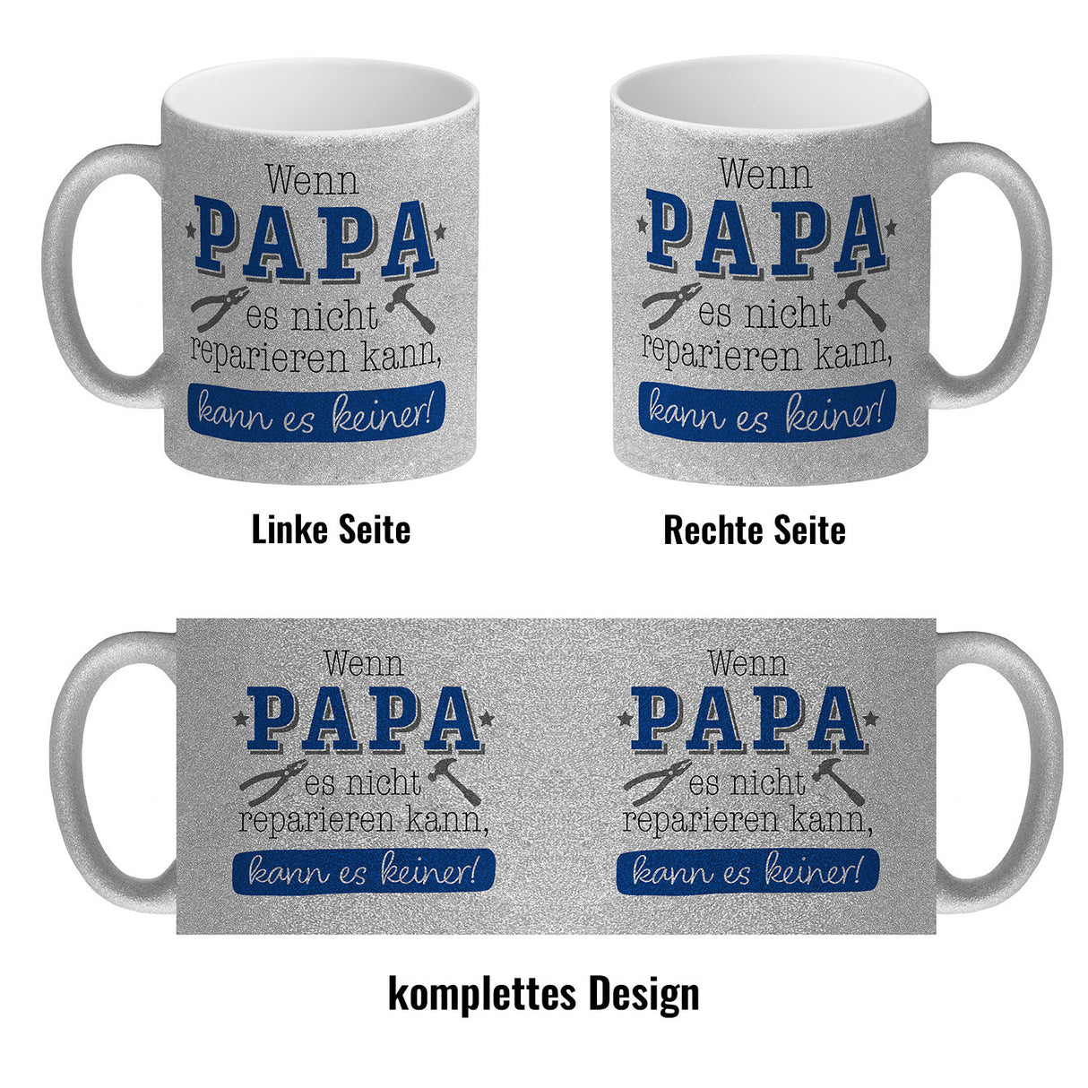 Papa Geschenk Kaffeebecher mit Spruch Wenn Papa scheitert scheitert jeder