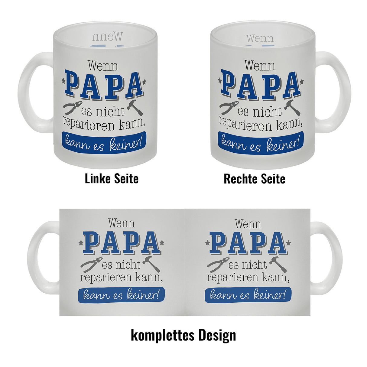 Papa Geschenk Kaffeebecher mit Spruch Wenn Papa scheitert scheitert jeder