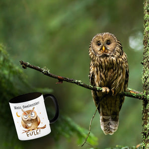 Eule Kaffeebecher mit Spruch Mein Seelentier Eule