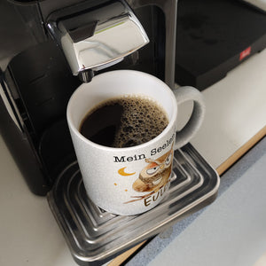 Eule Kaffeebecher mit Spruch Mein Seelentier Eule