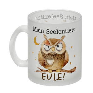 Eule Kaffeebecher mit Spruch Mein Seelentier Eule
