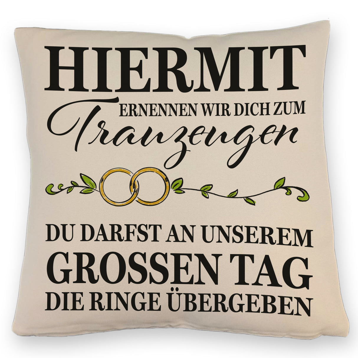 Trauzeuge mit Ringübergabe Kissen