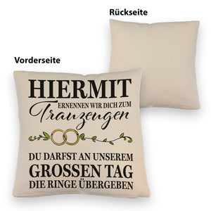 Trauzeuge mit Ringübergabe Kissen