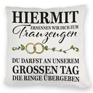 Trauzeuge mit Ringübergabe Kissen