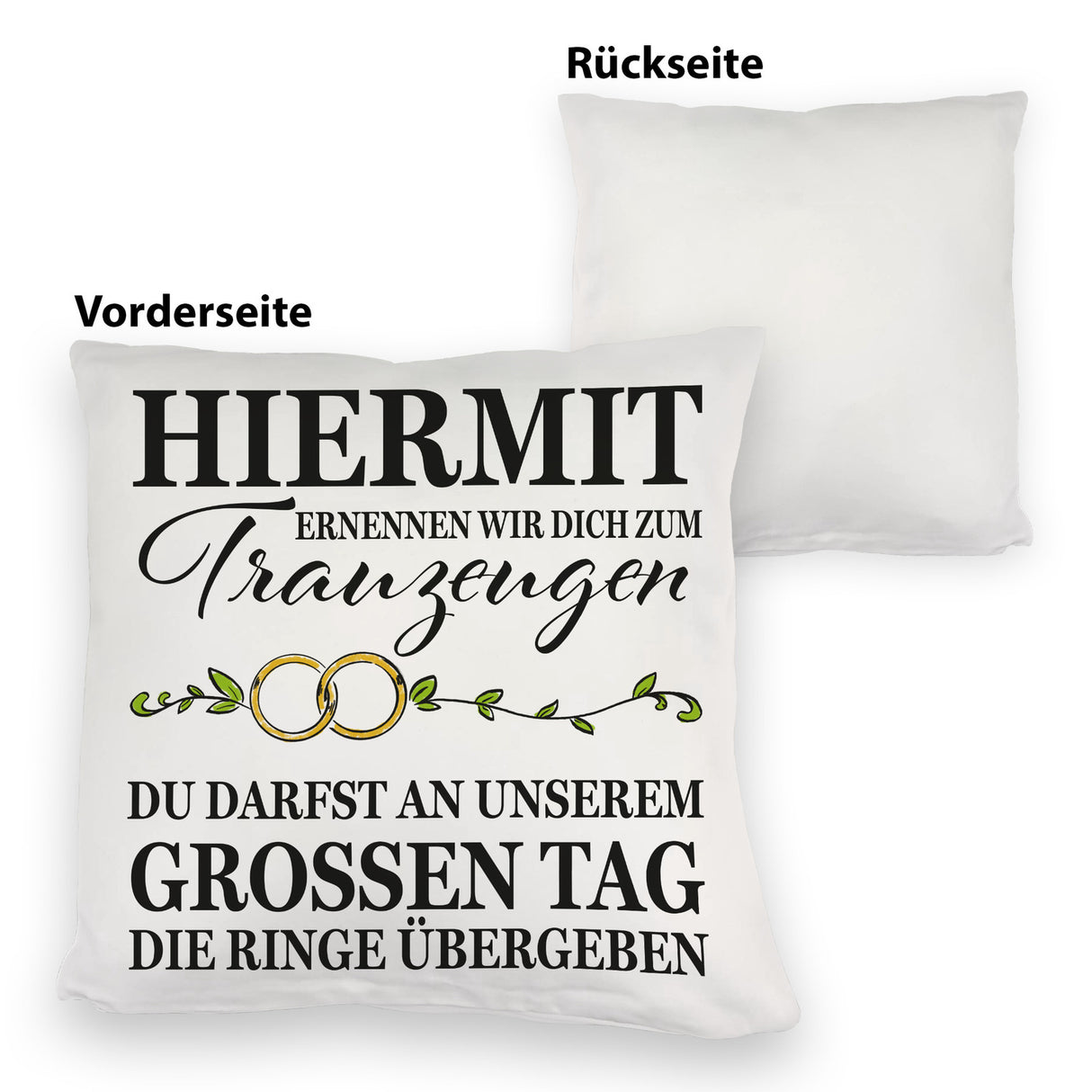 Trauzeuge mit Ringübergabe Kissen