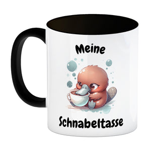 Schnabeltasse Schnabeltier Kaffeebecher mit Spruch Meine Schnabeltasse