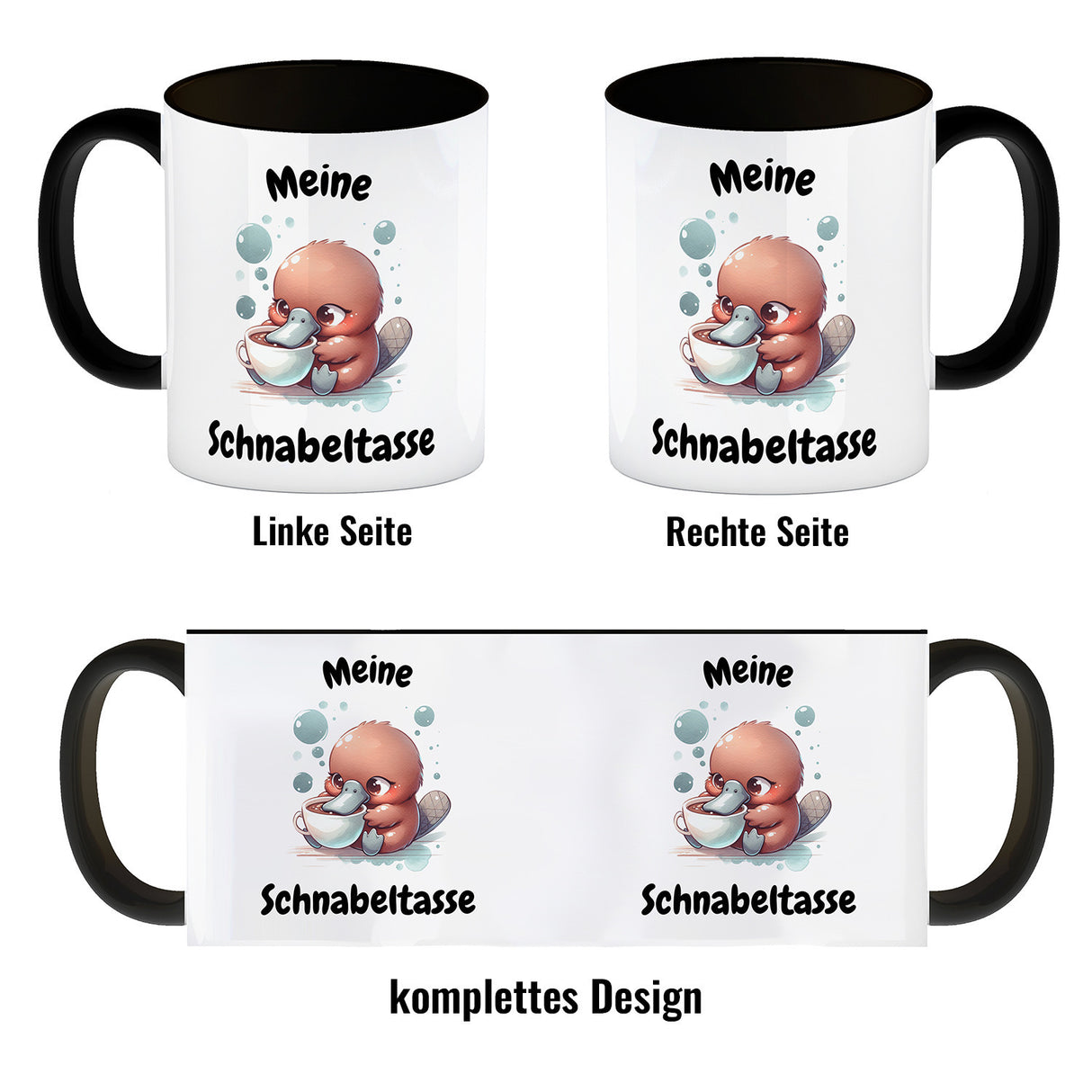 Schnabeltasse Schnabeltier Kaffeebecher mit Spruch Meine Schnabeltasse