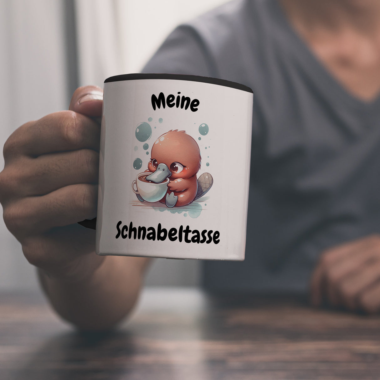 Schnabeltasse Schnabeltier Kaffeebecher mit Spruch Meine Schnabeltasse