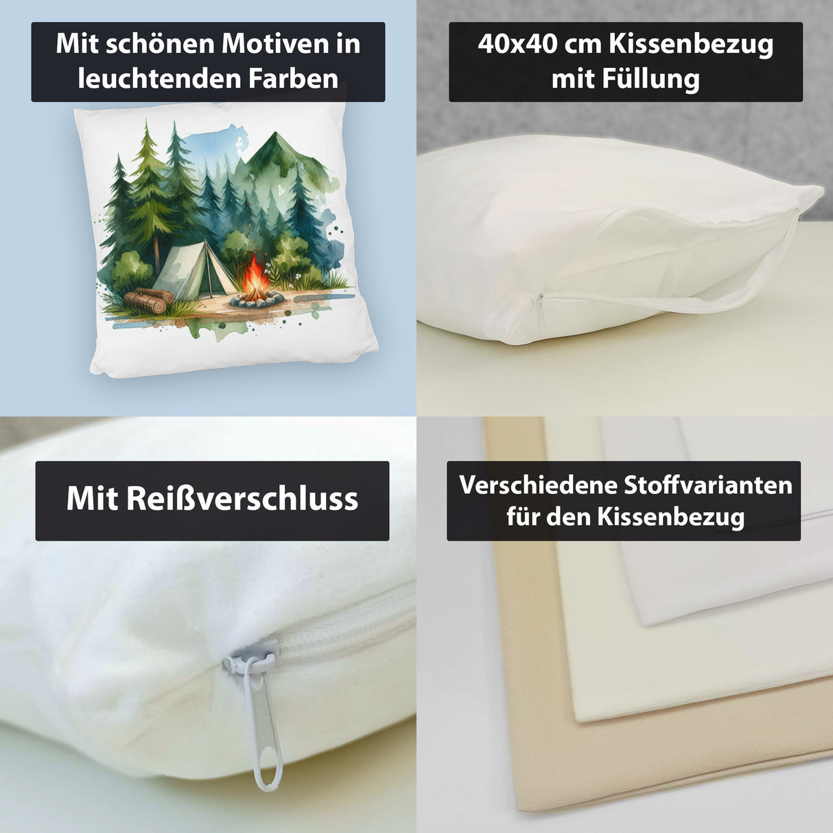 Camping im Wald Kissen