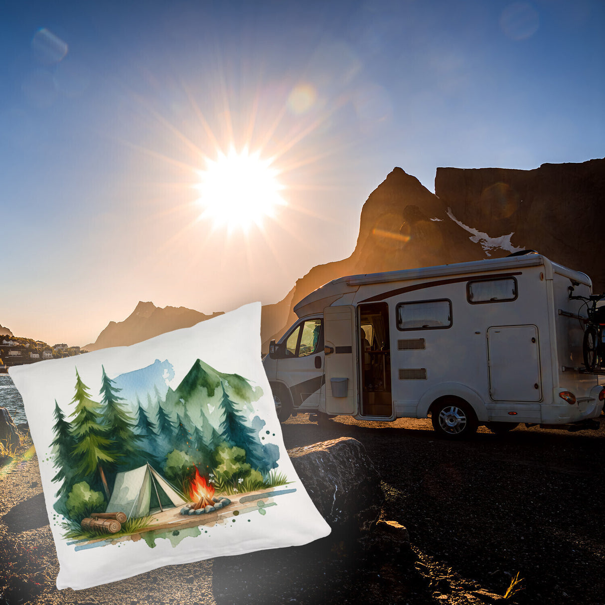 Camping im Wald Kissen