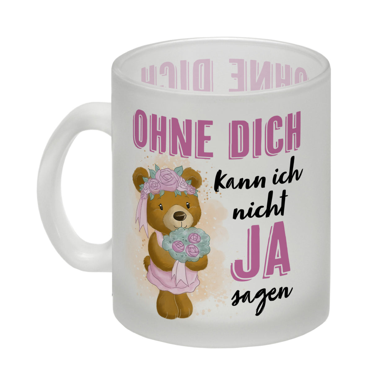 Trauzeugin Teddybär Kaffeebecher mit Spruch Ohne Dich nicht Ja sagen