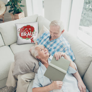 Team Braut Kissen mit Rosenstrauß