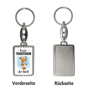 Trauzeugin Teddybär Schlüsselanhänger mit Spruch Beste Trauzeugin der Welt