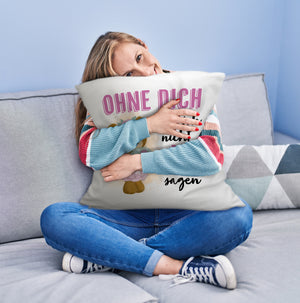 Trauzeugin Teddybär Kissen mit Spruch Ohne Dich kann ich nicht Ja sagen