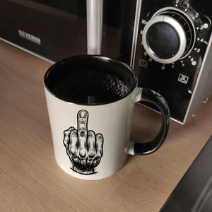 Mittelfinger Comic Kaffeebecher