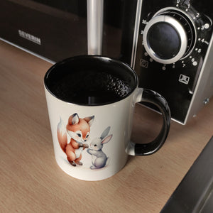 Fuchs und Hase Tierkinder Kaffeebecher
