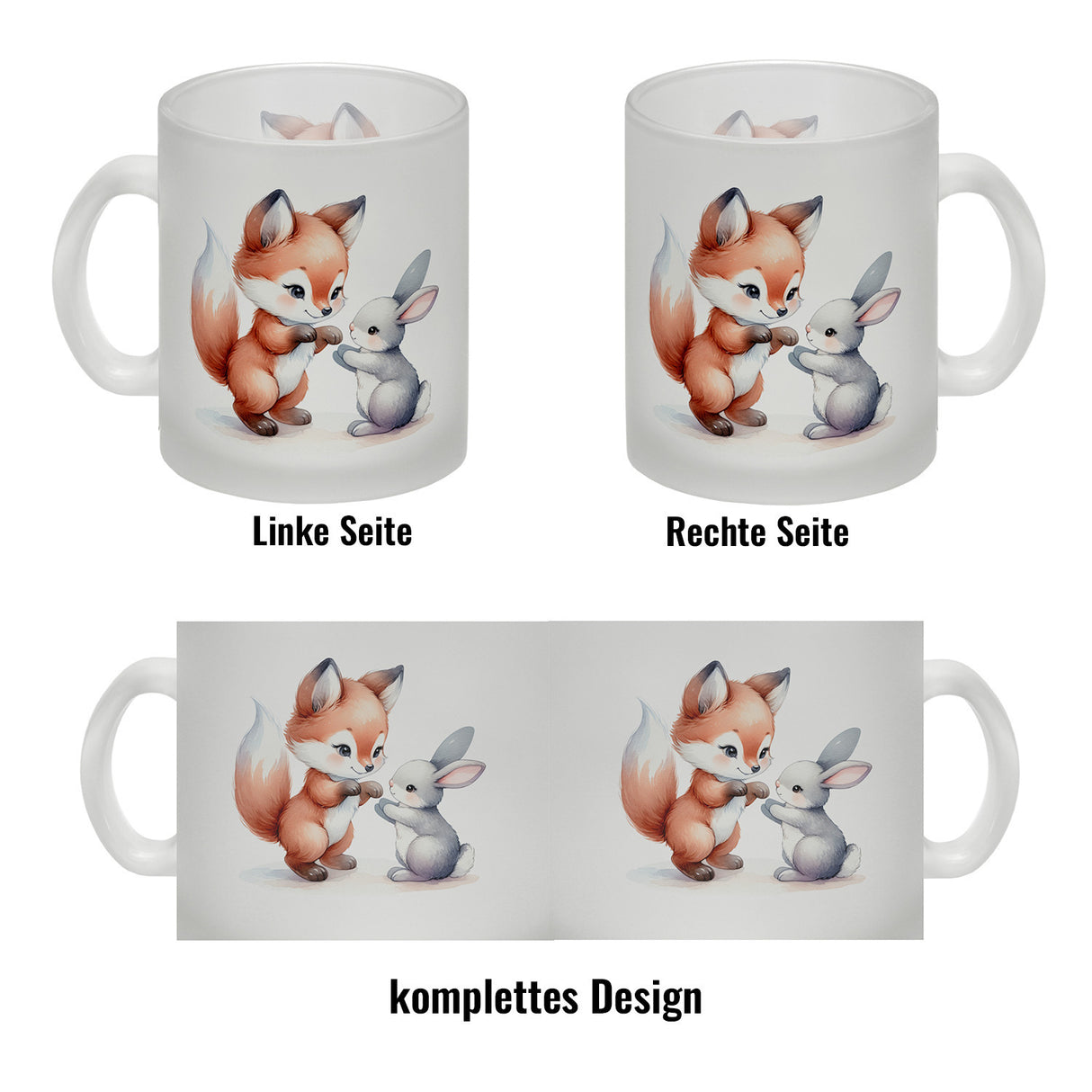 Fuchs und Hase Tierkinder Kaffeebecher