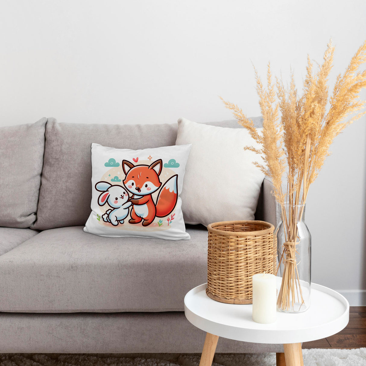 Fuchs und Kaninchen Kissen