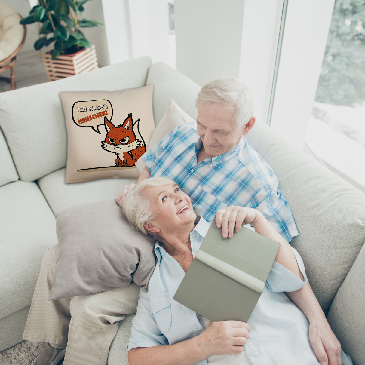 Ich hasse Menschen Fuchs Kissen
