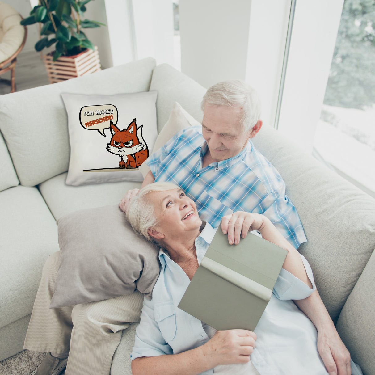 Ich hasse Menschen Fuchs Kissen