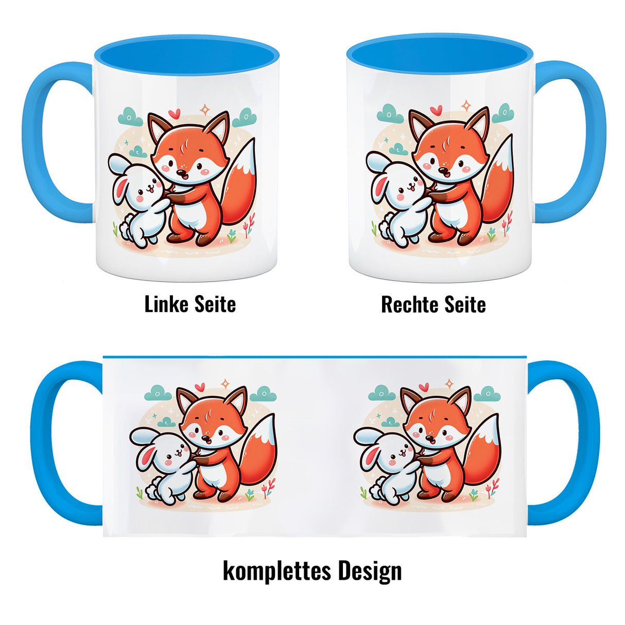 Fuchs und Kaninchen Kaffeebecher