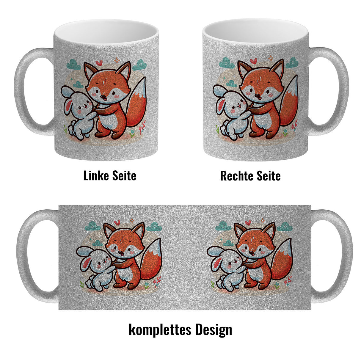 Fuchs und Kaninchen Kaffeebecher