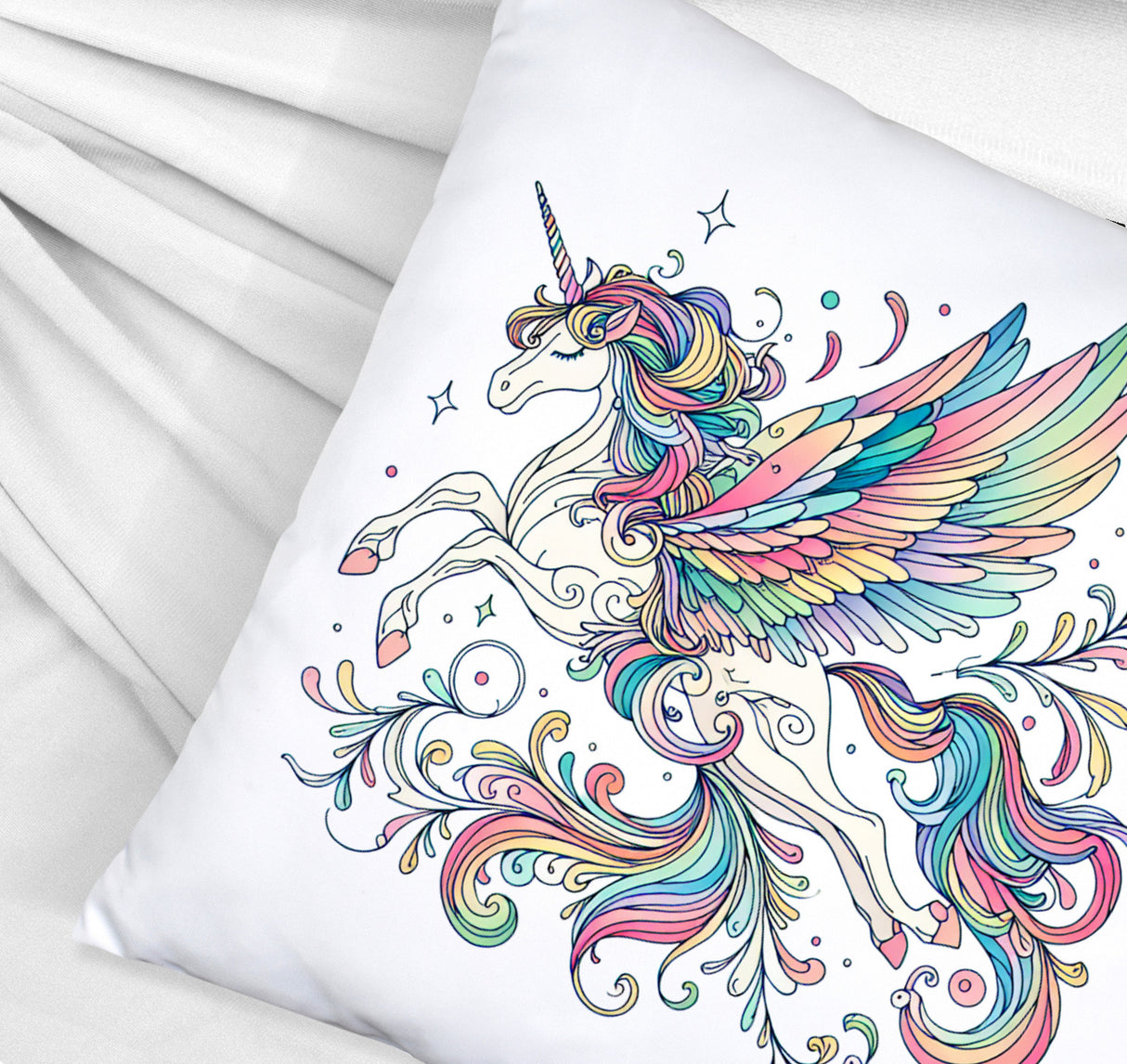 Einhorn in pastellfarben Kissen