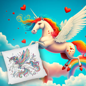 Einhorn in pastellfarben Kissen