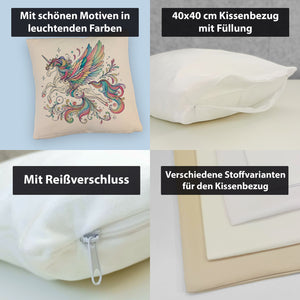 Einhorn in pastellfarben Kissen