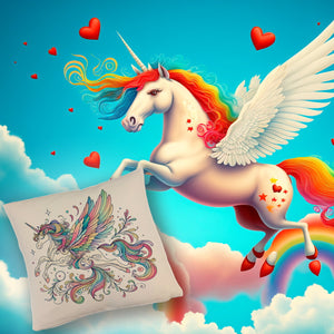 Einhorn in pastellfarben Kissen