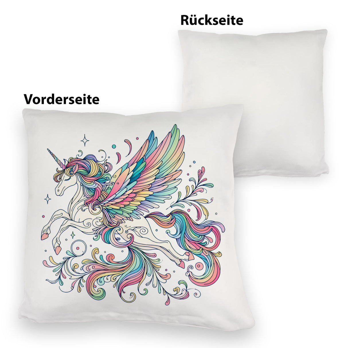 Einhorn in pastellfarben Kissen