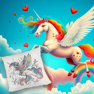Einhorn in pastellfarben Kissen