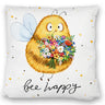 Pummel Biene Kissen mit Spruch Bee happy