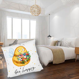 Pummel Biene Kissen mit Spruch Bee happy