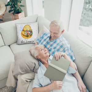 Pummel Biene Kissen mit Spruch Bee happy