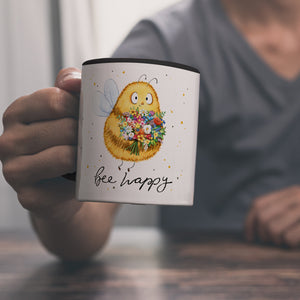 Pummel Biene Kaffeebecher mit Spruch Bee happy