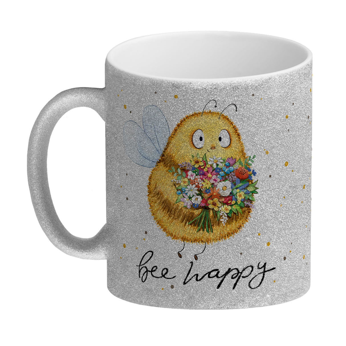 Pummel Biene Kaffeebecher mit Spruch Bee happy