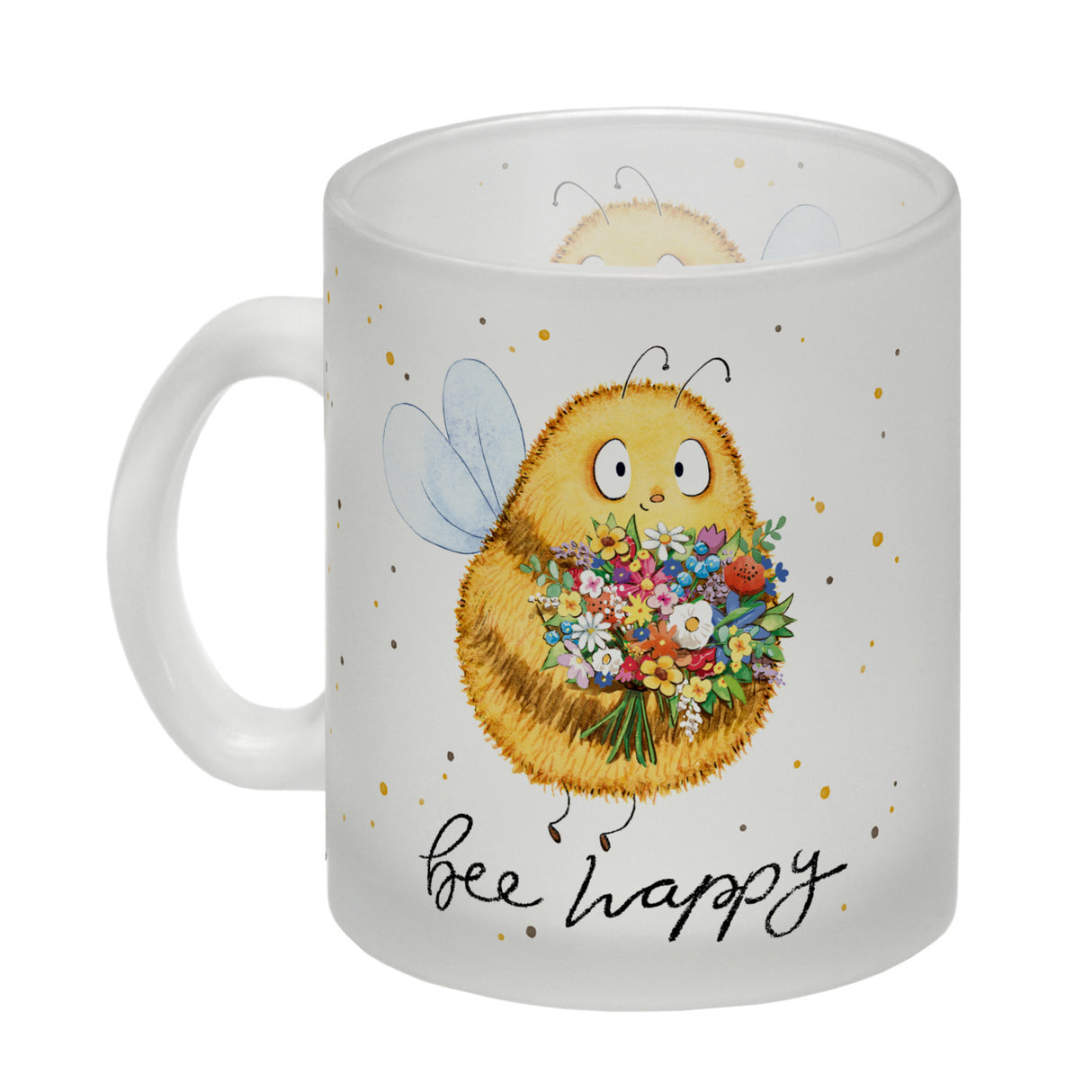 Pummel Biene Kaffeebecher mit Spruch Bee happy