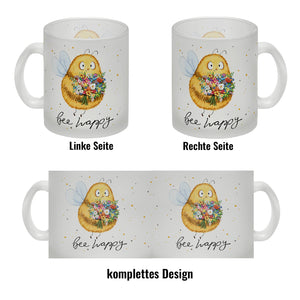 Pummel Biene Kaffeebecher mit Spruch Bee happy