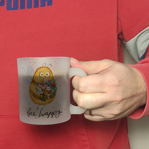 Pummel Biene Kaffeebecher mit Spruch Bee happy