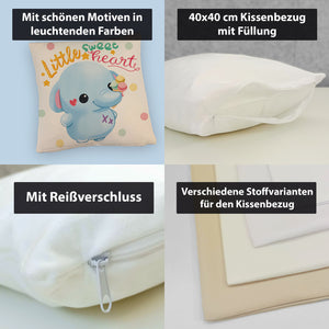 Elefant Kissen mit Spruch Little sweetheart