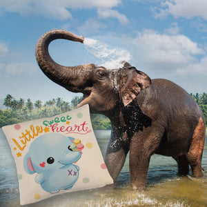 Elefant Kissen mit Spruch Little sweetheart