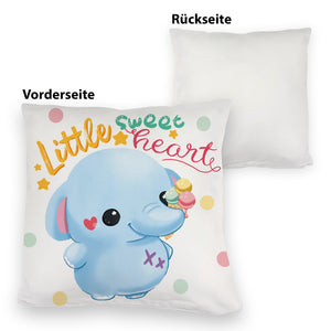 Elefant Kissen mit Spruch Little sweetheart