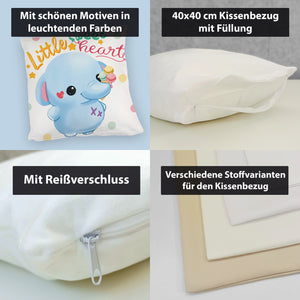 Elefant Kissen mit Spruch Little sweetheart