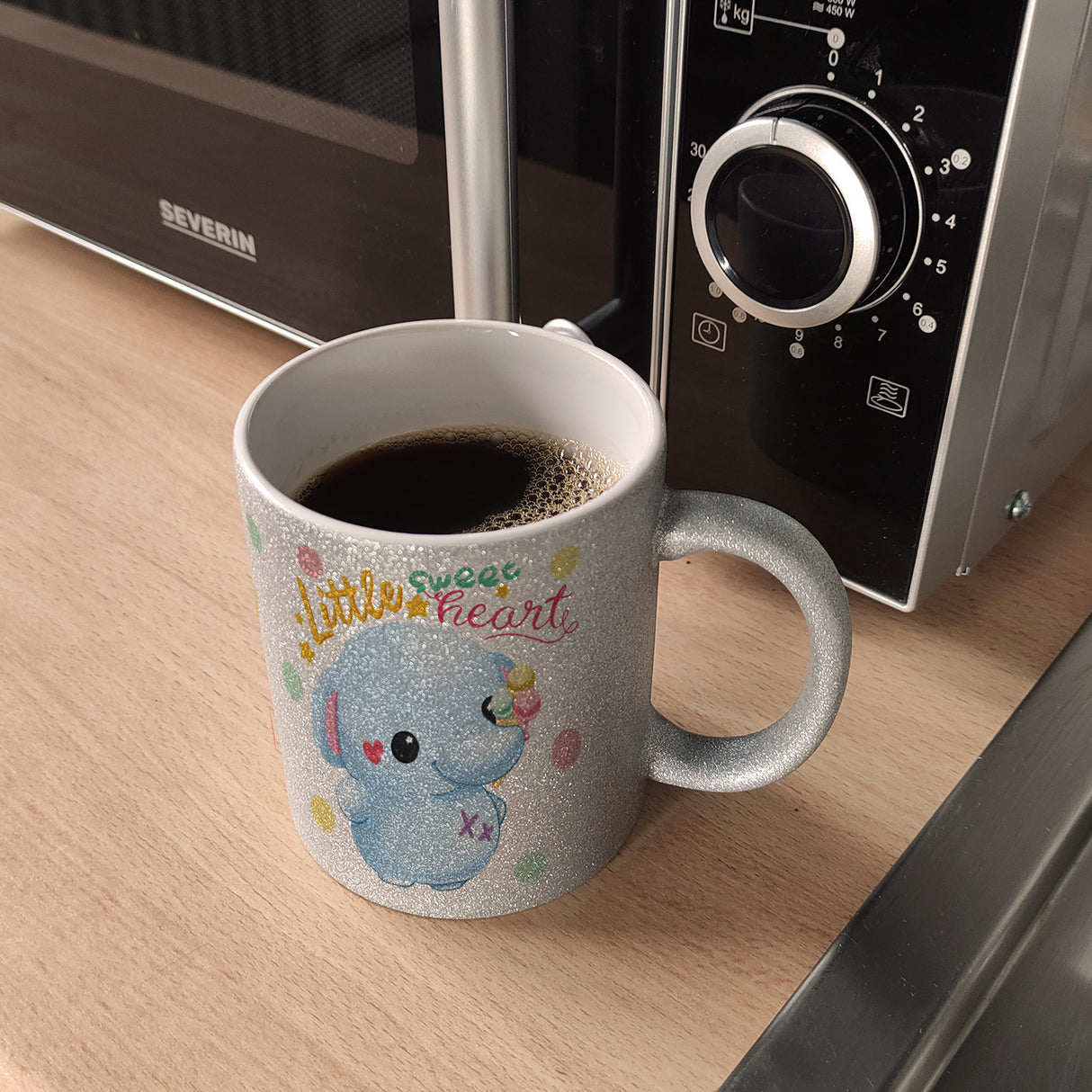 Elefant Kaffeebecher mit Spruch Little sweetheart