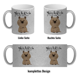Quokka Kaffeebecher mit Spruch Glücklich steht dir gut