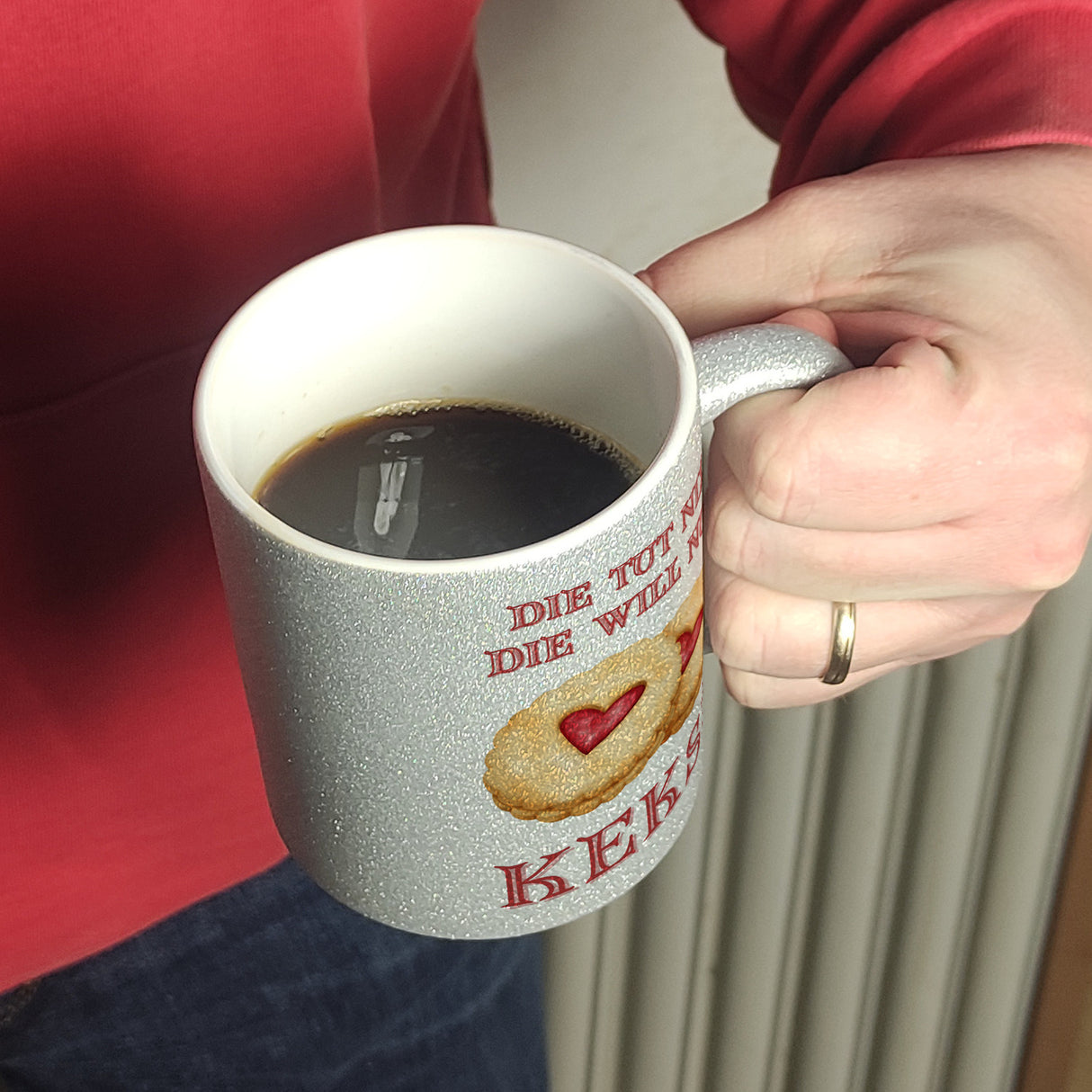 Kekse Kaffeebecher mit Spruch Die tut nix die will nur Kekse
