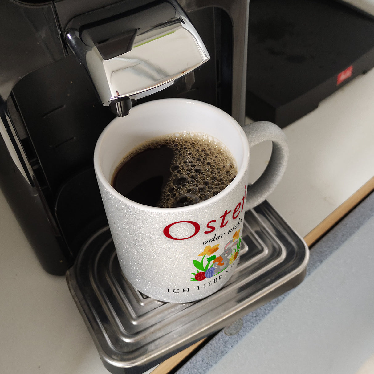 Ostern Kaffeebecher mit Spruch Ostern oder nicht ich liebe nur dich