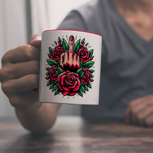Stinkefinger Rosen - Ich hasse Menschen Kaffeebecher