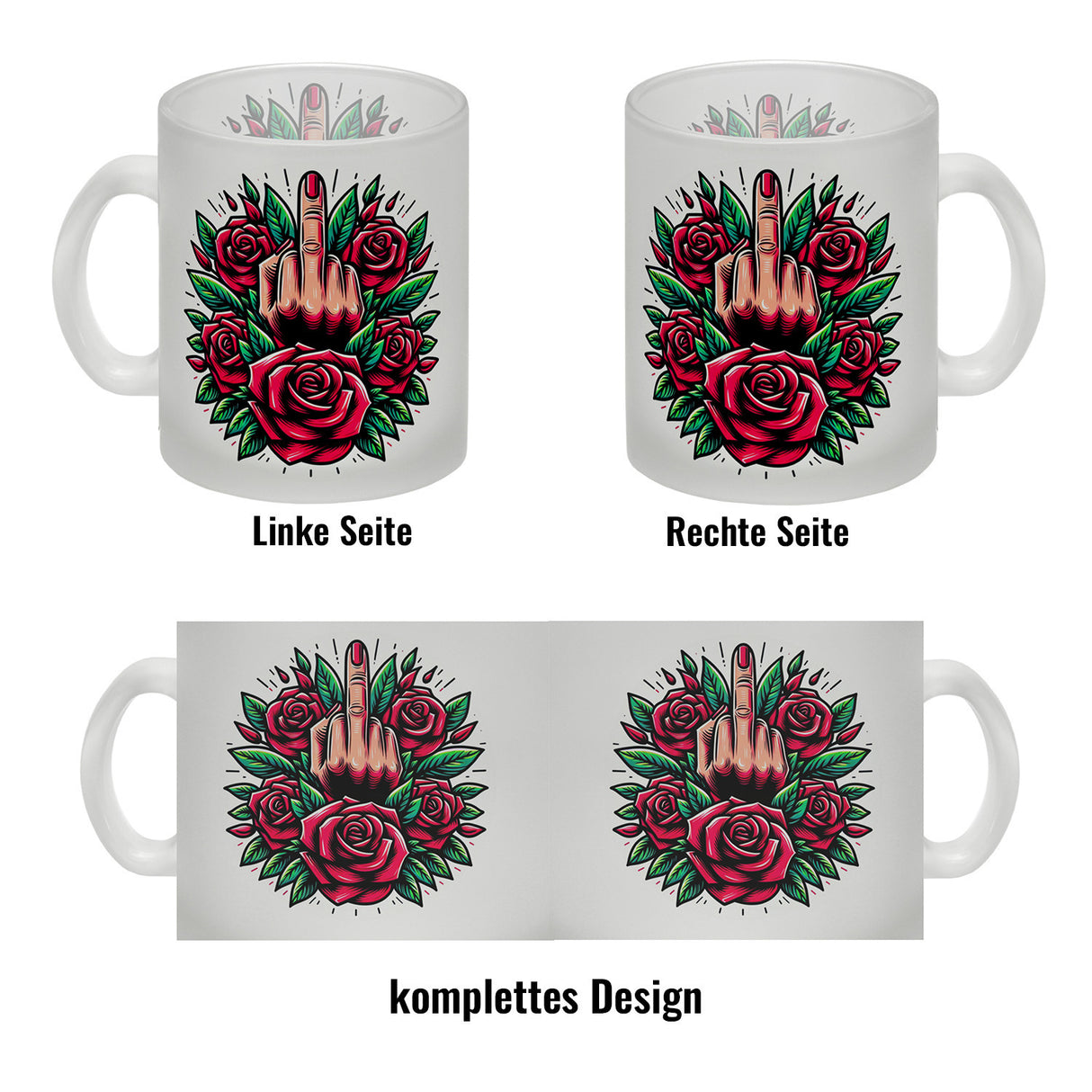 Stinkefinger Rosen - Ich hasse Menschen Kaffeebecher